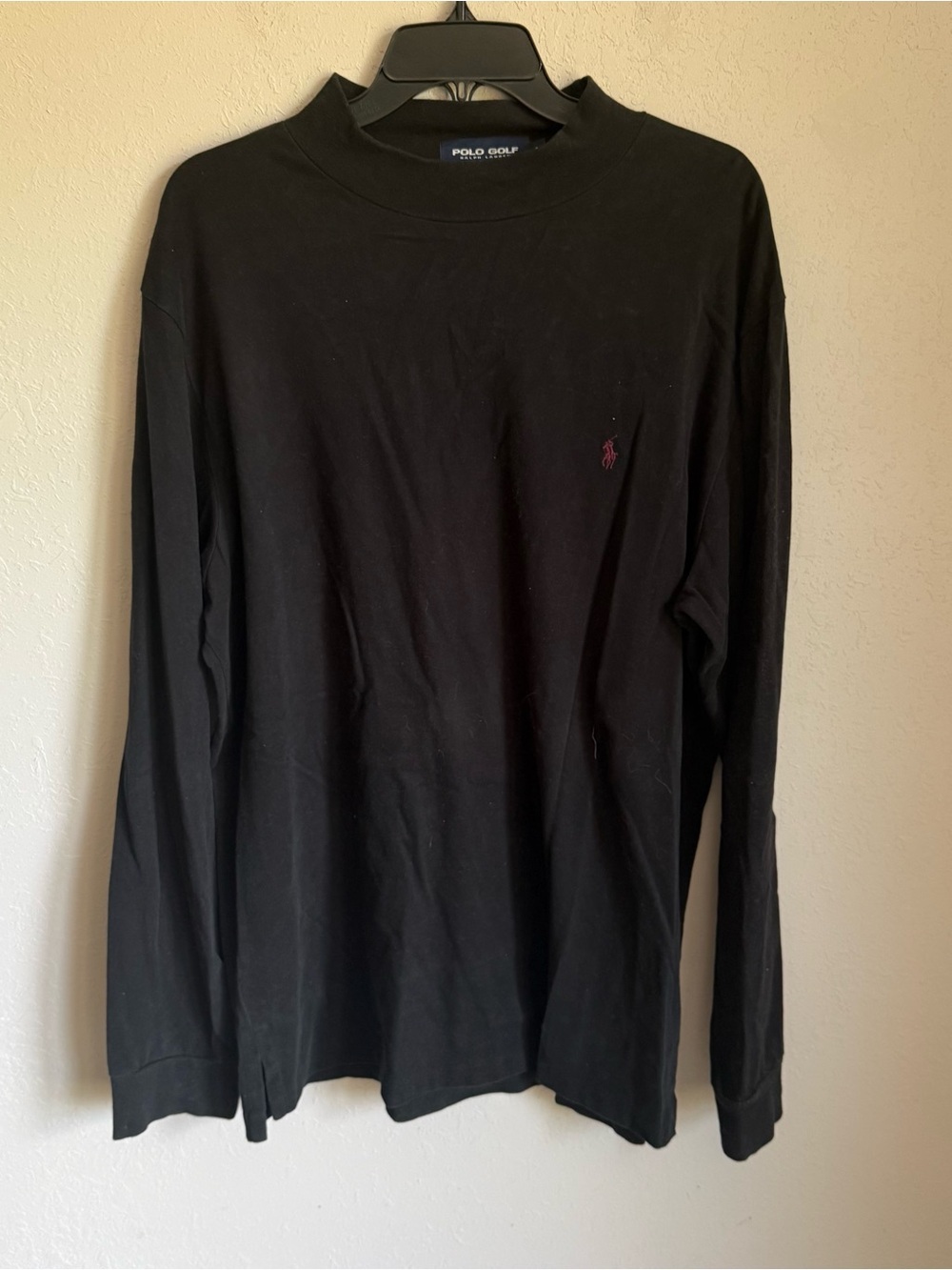 Men’s L Black Ralph Lauren Polo Golf Preppy Activewear Outdoor Mock Neck Shirt